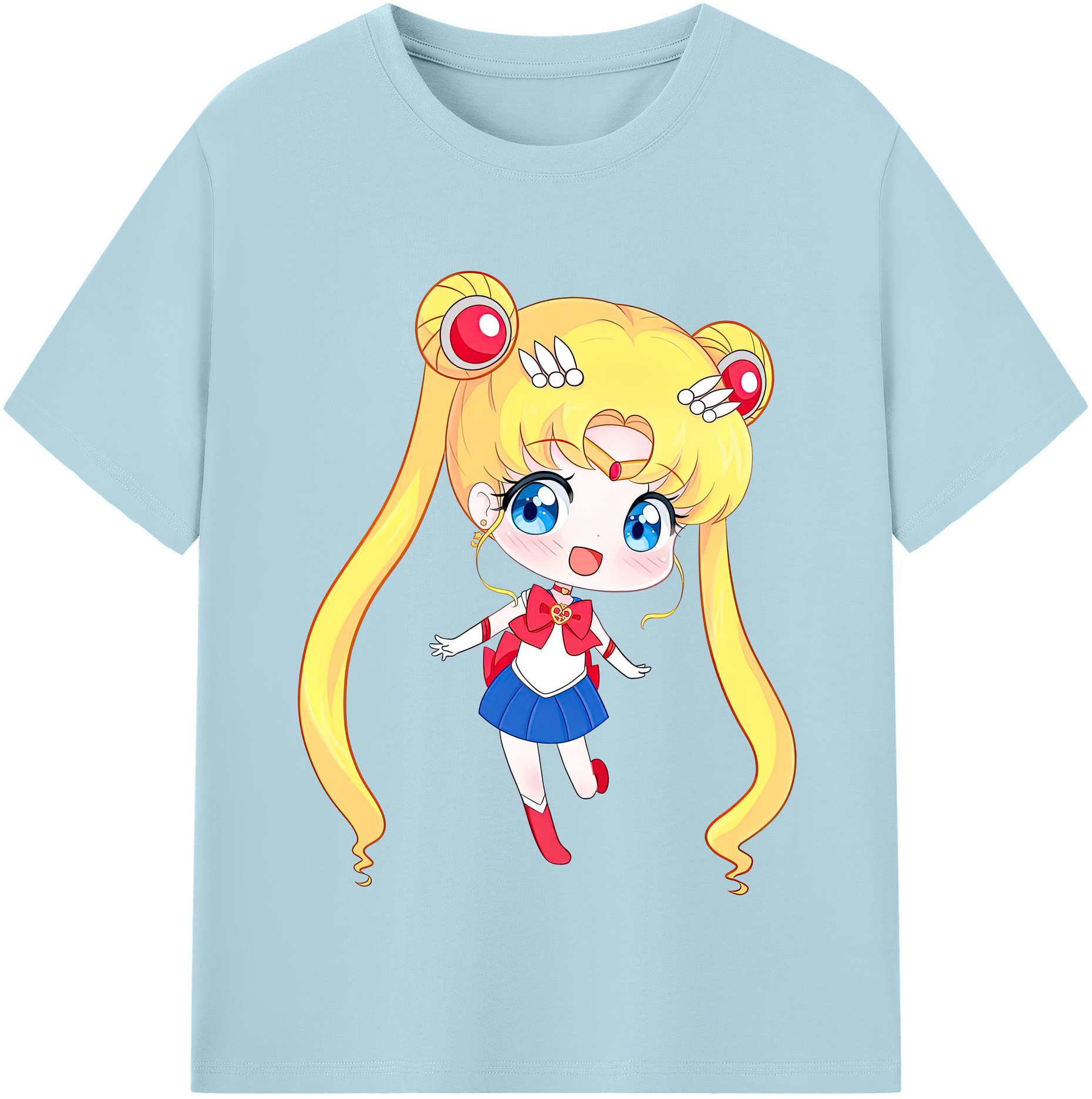 （画像用） 美少女戦士セーラームーン 月野 うさぎ つきの うさぎ Sailor Moon Tsukino Usagi 綿100％半袖Tシャツ（フロントプリント）